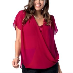 Ruby Ribbon sheer drape front top KISS medium